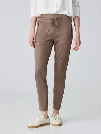 OPUS | Pantalón de efecto cuero ELVINA CARGO | braun